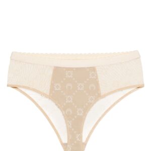 Marine Serre Moonogram-flocked mesh briefs
