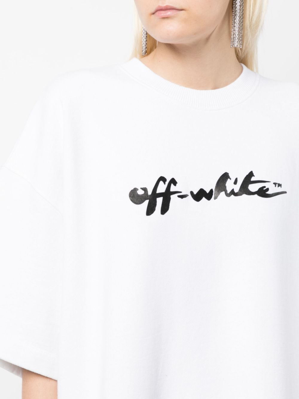 Off-White logo-print T-shirt dress - Image 5