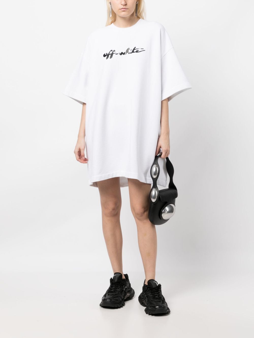 Off-White logo-print T-shirt dress - Image 2
