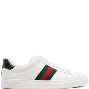 Gucci Ace Web-stripe leather sneakers
