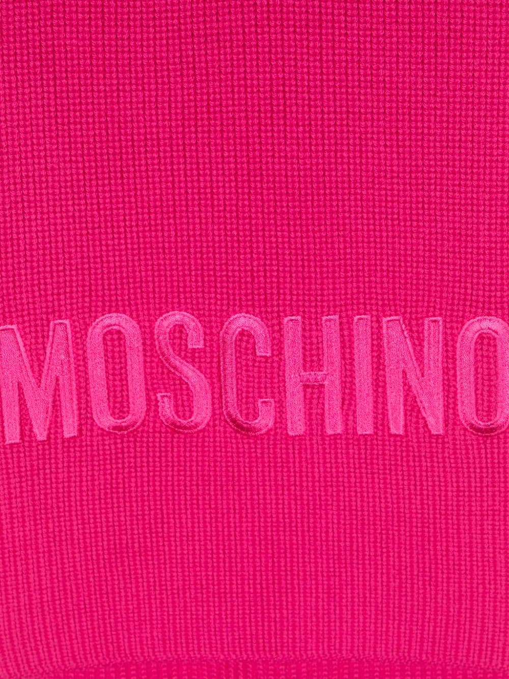 Moschino logo-patch wool scarf - Image 2