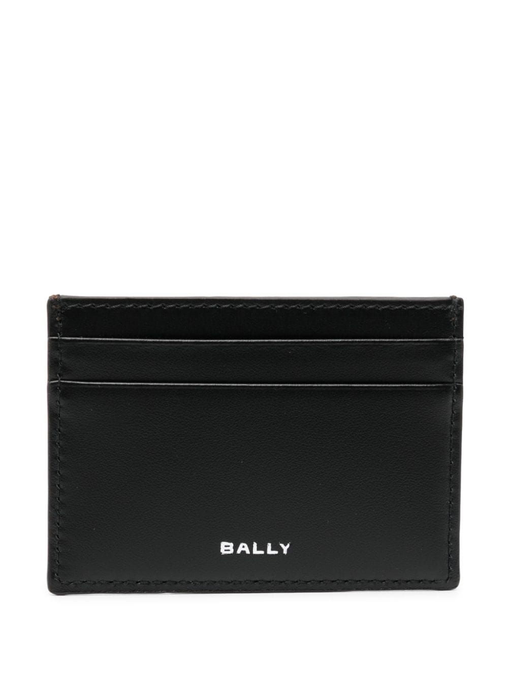 Bally stripe-detail leather card holder