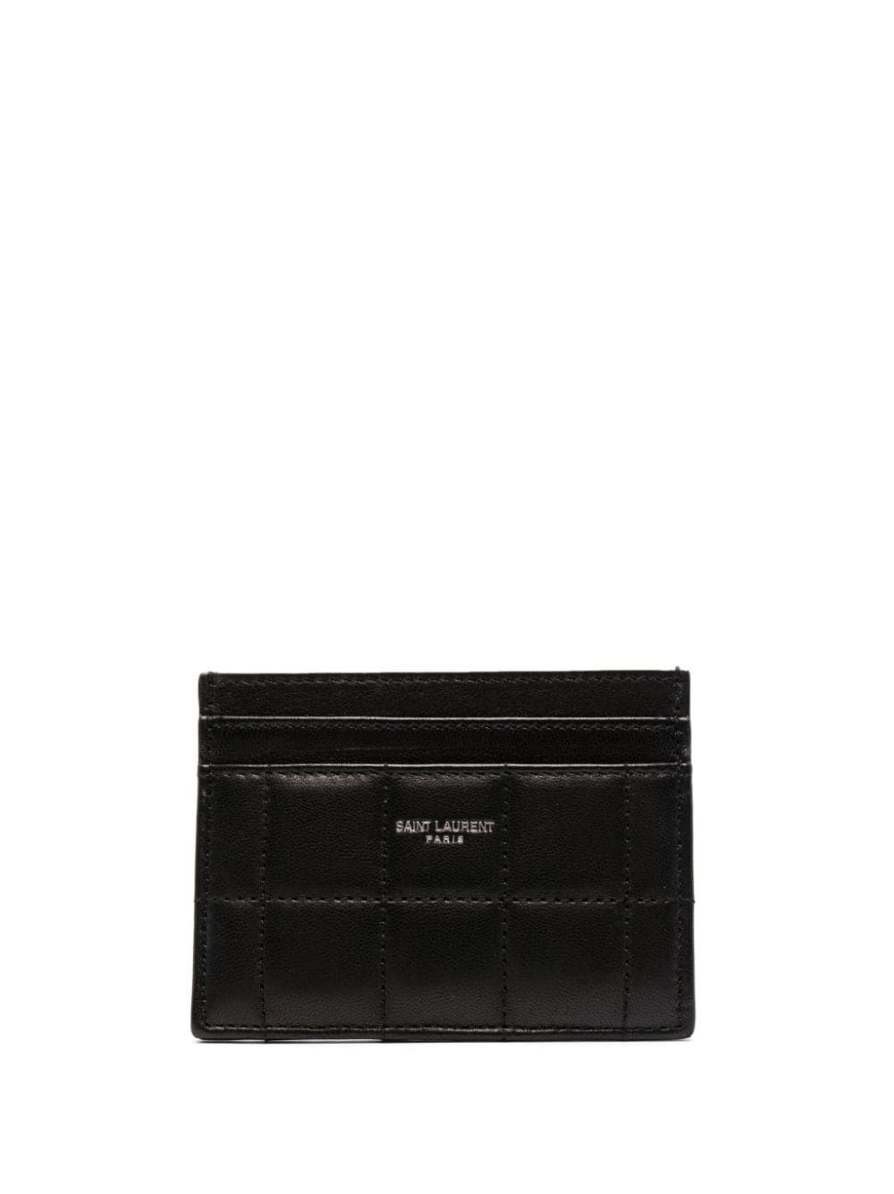 Saint Laurent logo-stamp quilted card holder