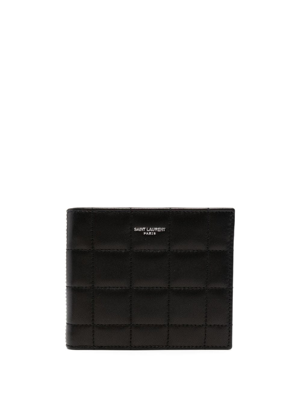 Saint Laurent logo-stamp quilted leather wallet