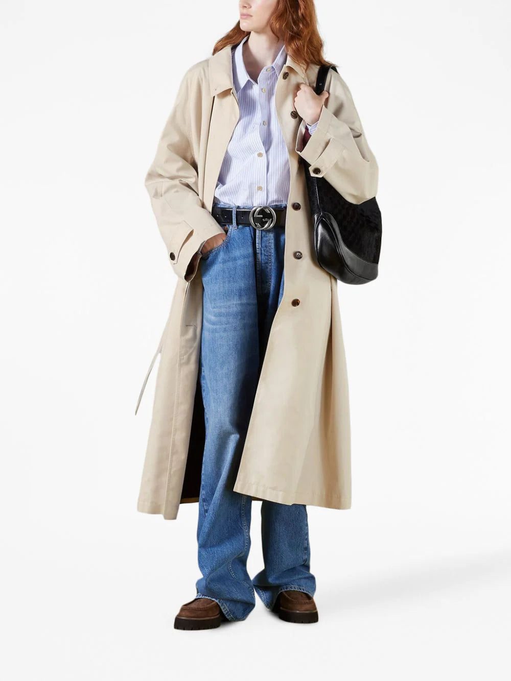 Gucci logo-embroidered striped cotton shirt - Image 2