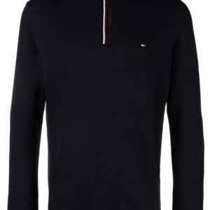 Tommy Hilfiger logo-embroidered half-zip polo shirt