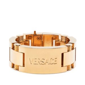 Versace  logo-engraved metal bracelet