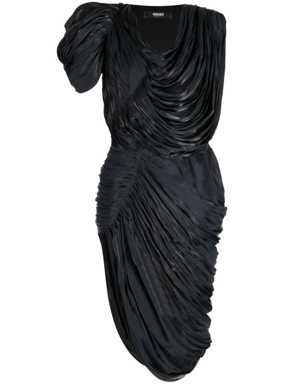 Versace draped pleated midi dress