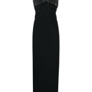 Versace crystal-embellished satin maxi dress