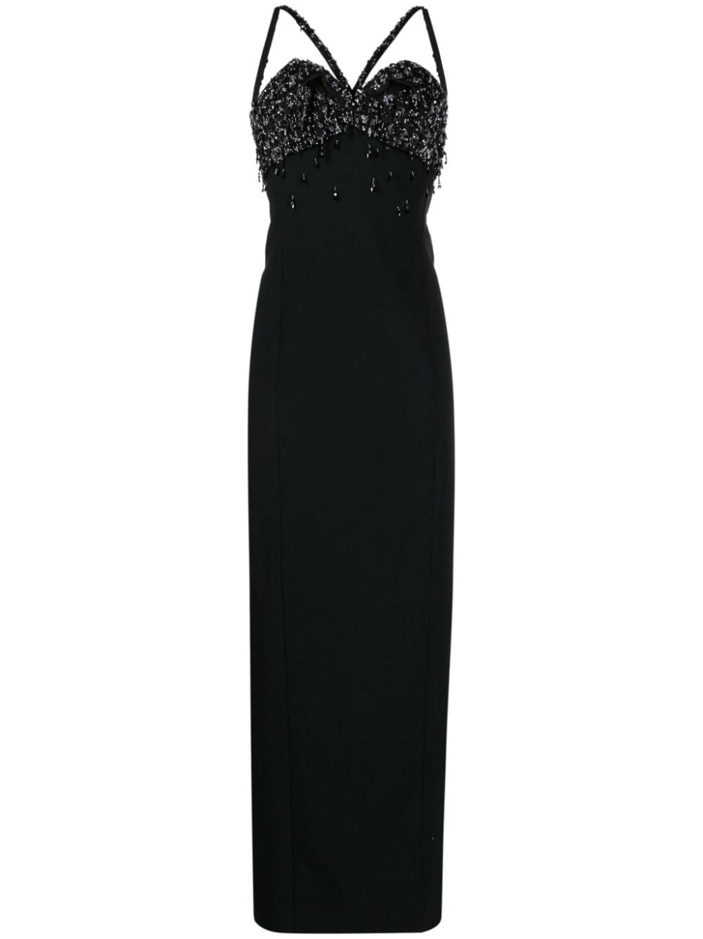 Versace crystal-embellished satin maxi dress