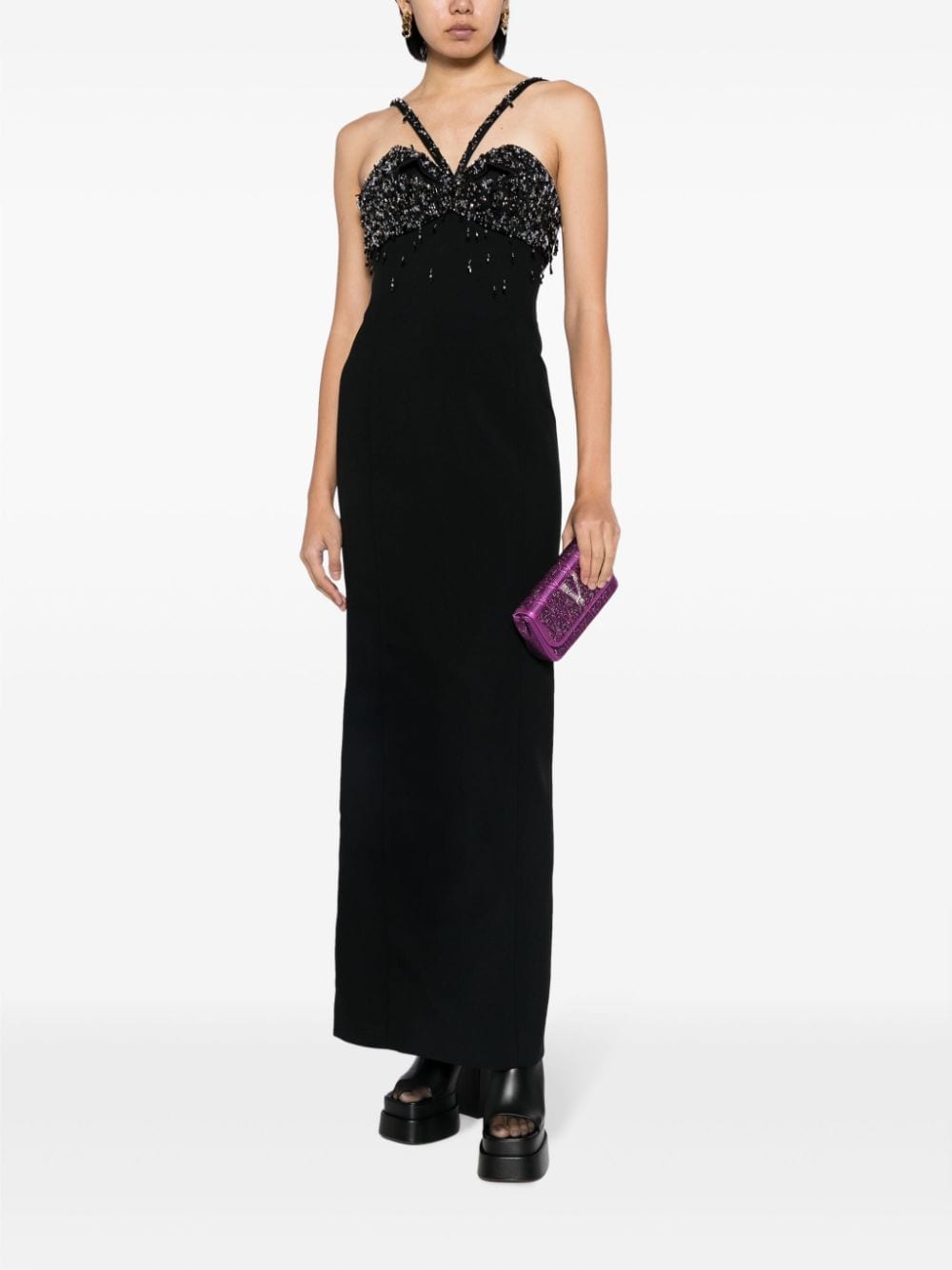 Versace crystal-embellished satin maxi dress - Image 5