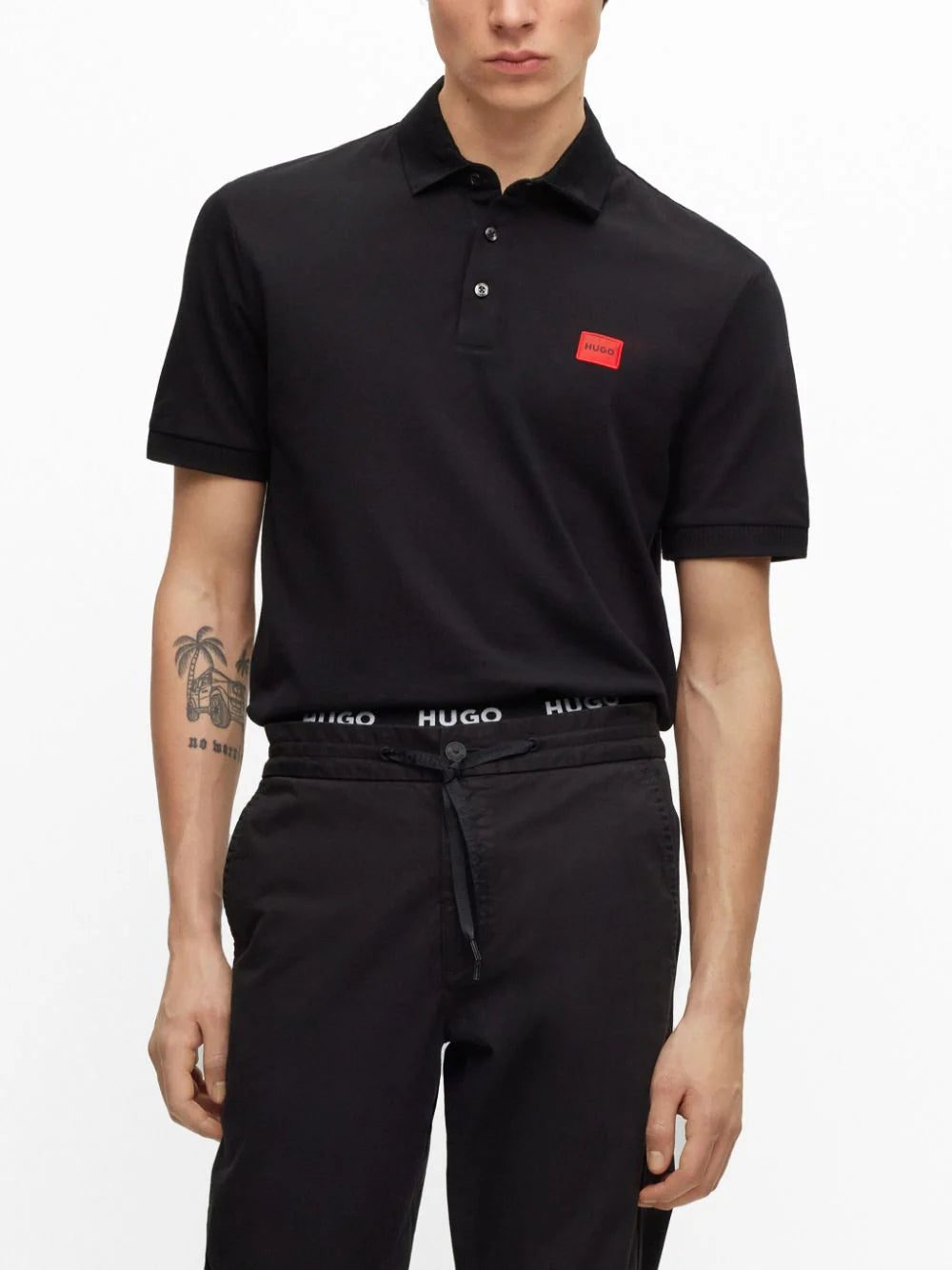 HUGO logo-patch cotton polo shirt - Image 3