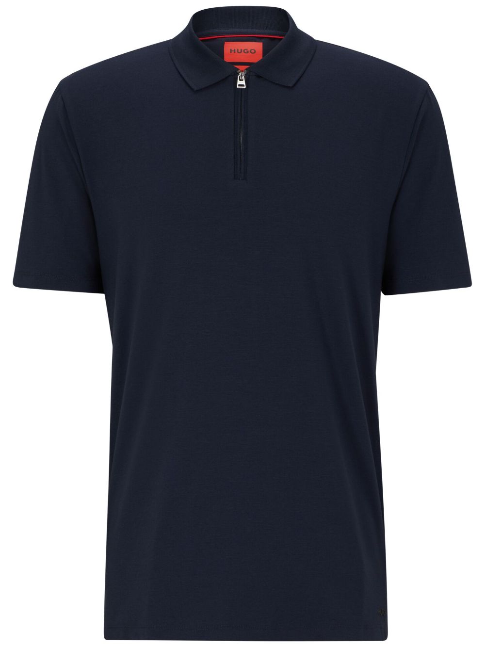HUGO zip-up short-sleeve piqué polo shirt