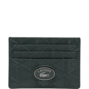 Lacoste monogram-print leather card holder
