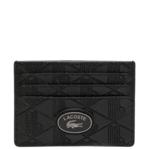 Lacoste monogram-print leather card holder