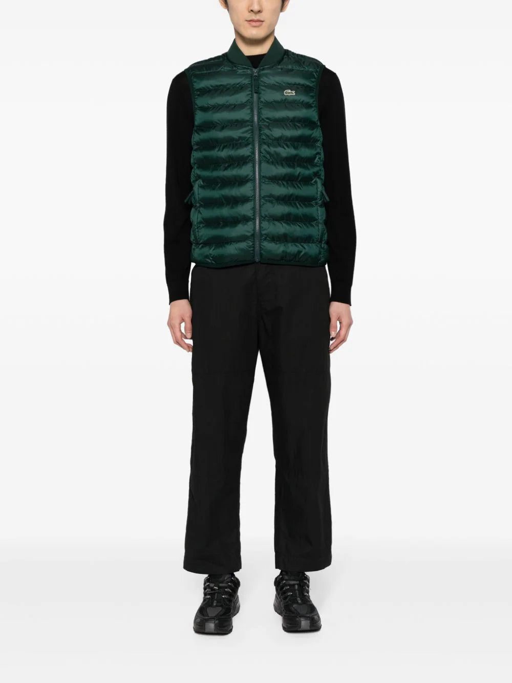 Lacoste logo-emboridered quilted gilet - Image 2