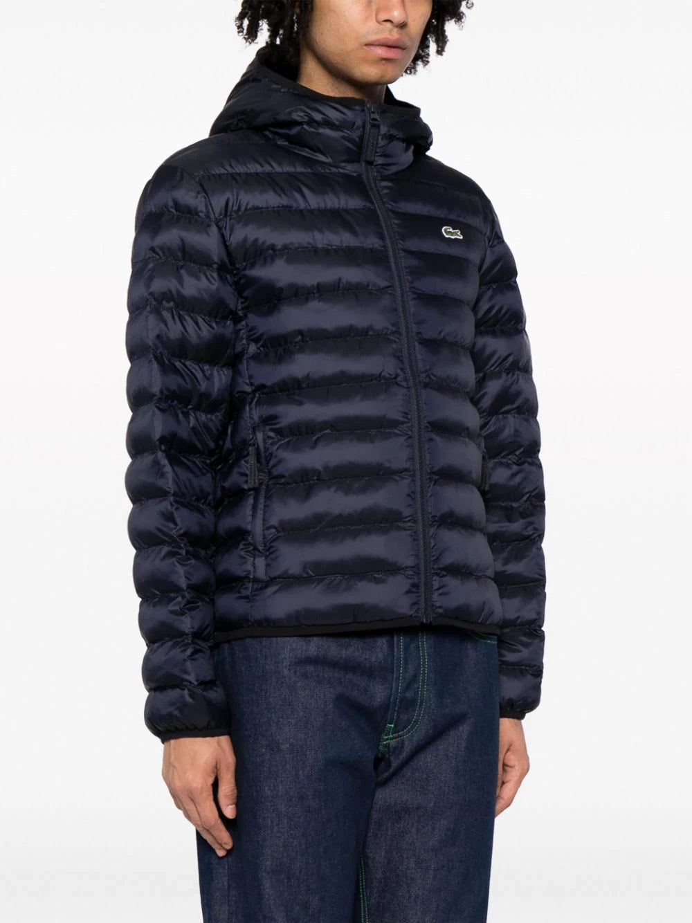 Lacoste logo-patch quilted hooded jacket - Image 3