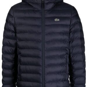 Lacoste logo-patch quilted hooded jacket
