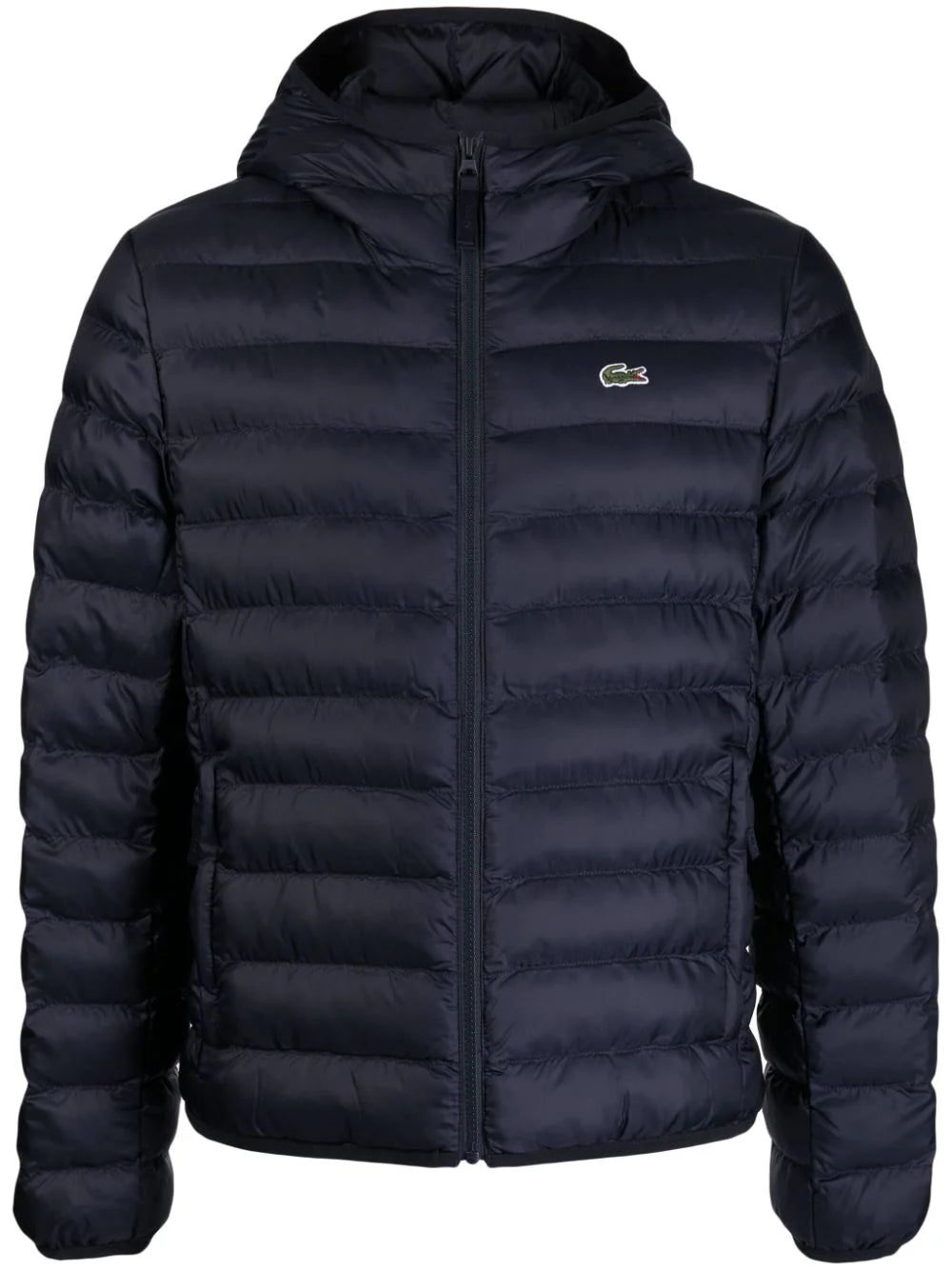 Lacoste logo-patch quilted hooded jacket
