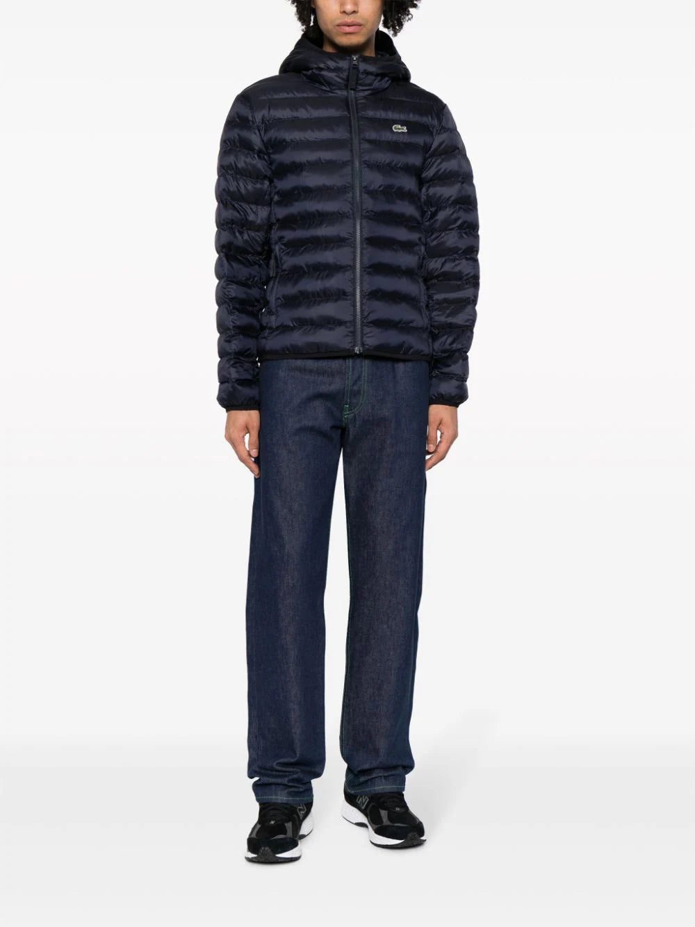 Lacoste logo-patch quilted hooded jacket - Image 2