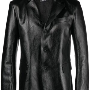 Versace single-breasted leather blazer