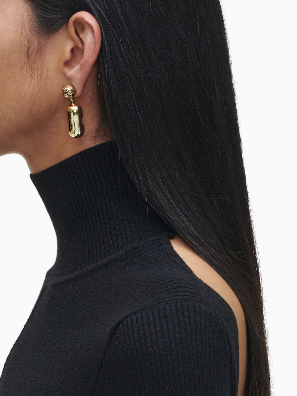 Marc Jacobs logo-engraved ball-chain earrings - Image 2