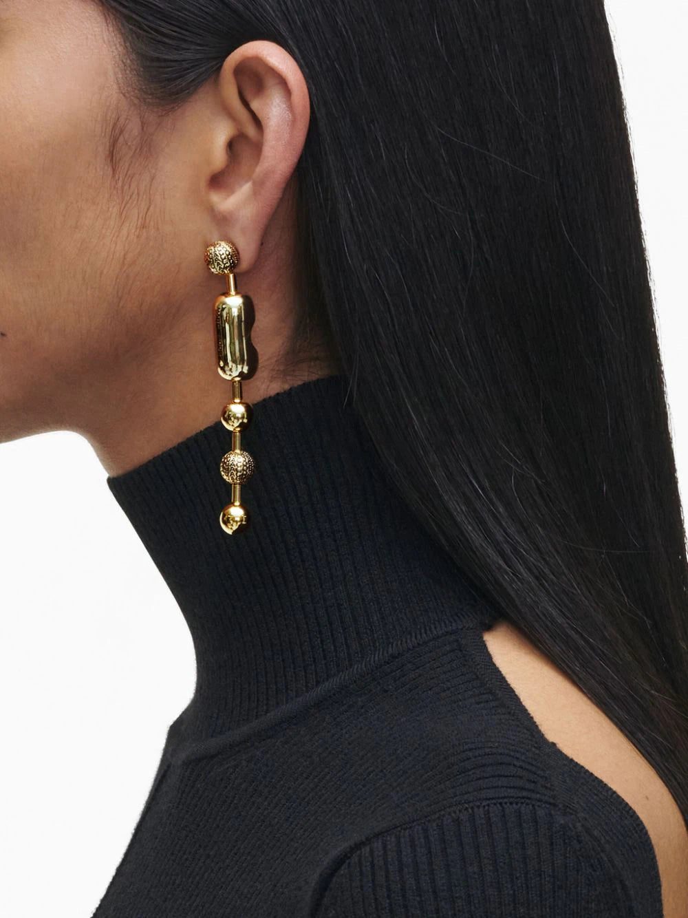 Marc Jacobs logo-engraved ball-chain earrings - Image 3