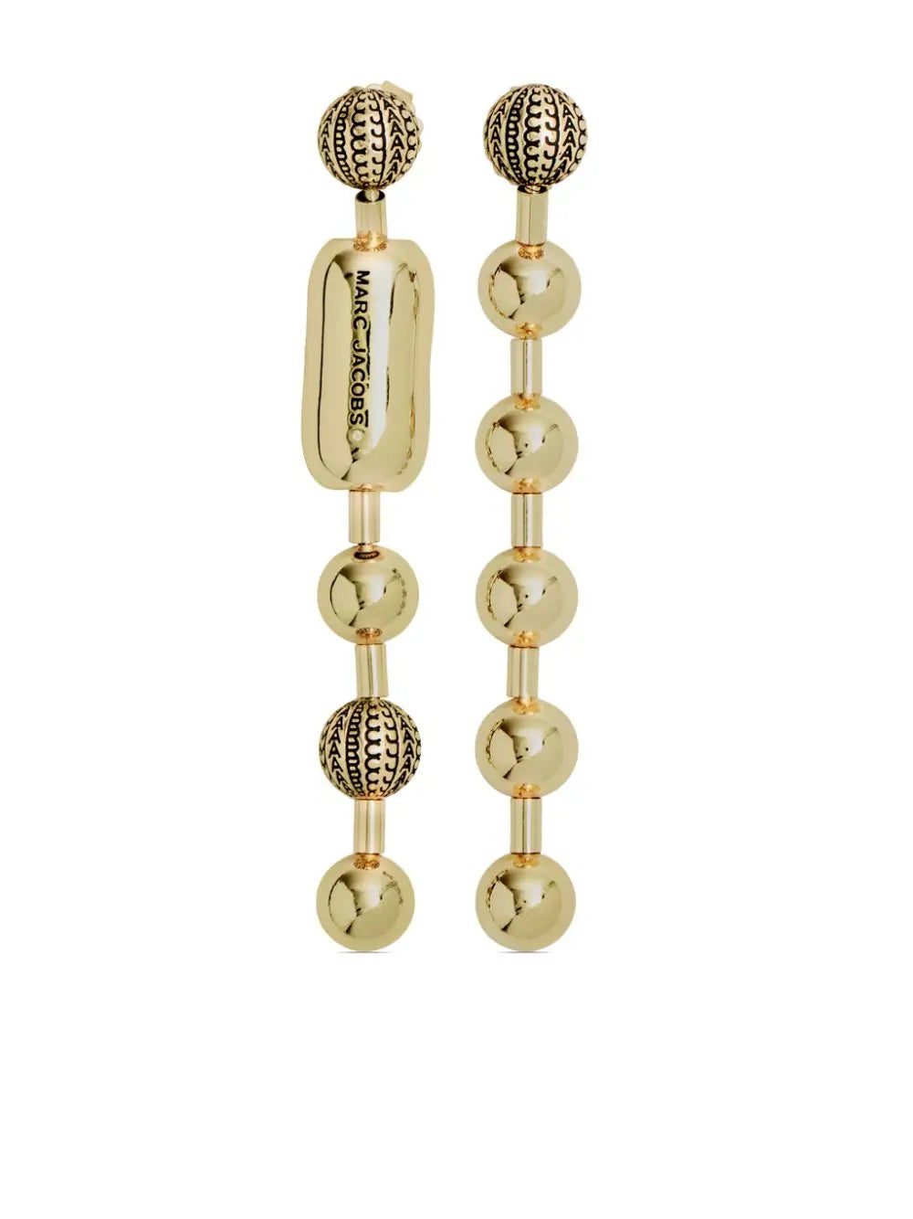 Marc Jacobs logo-engraved ball-chain earrings