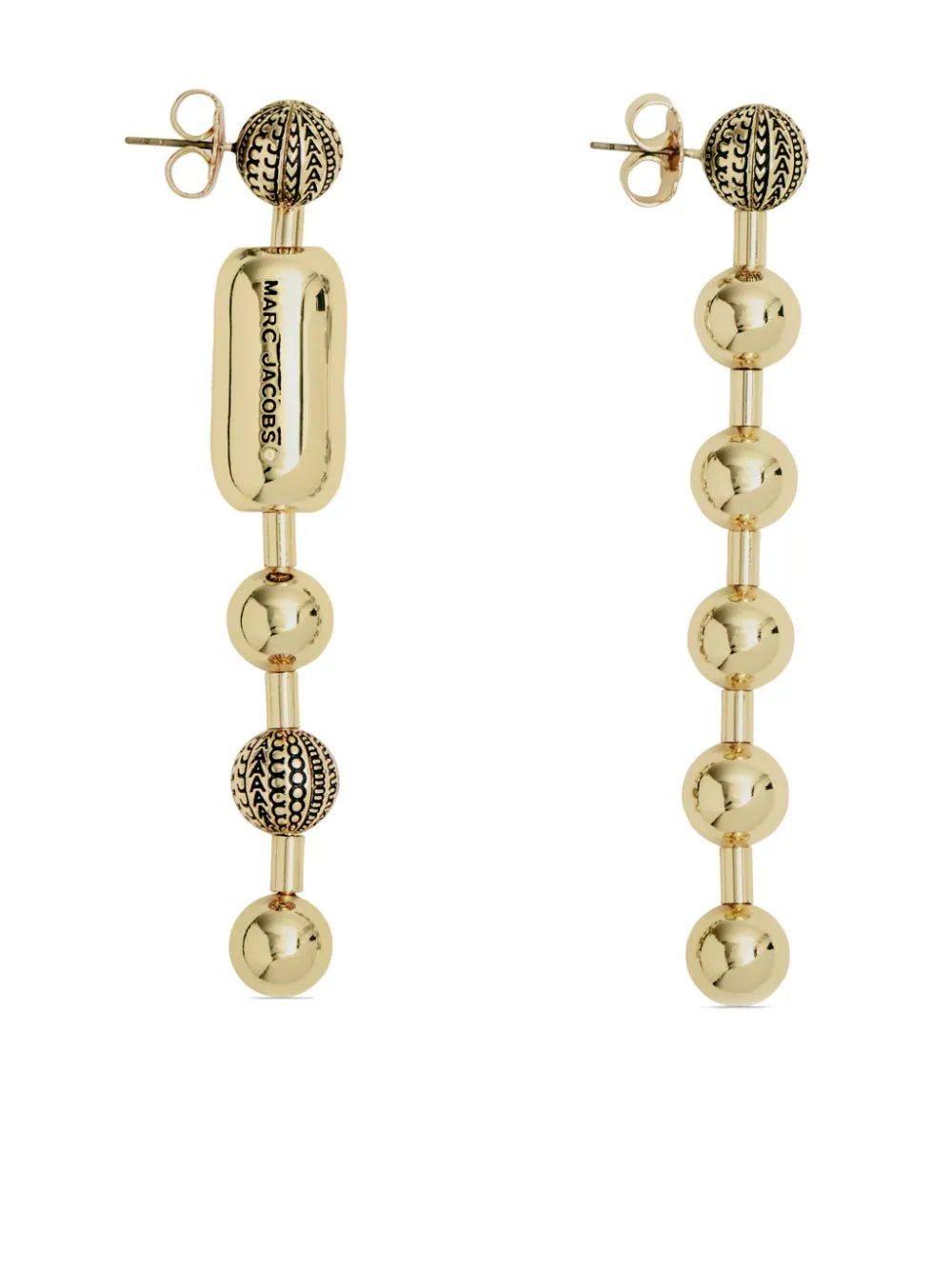 Marc Jacobs logo-engraved ball-chain earrings - Image 4