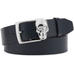 Louis Vuitton skull-buckle leather belt
