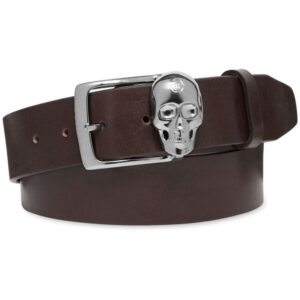 Louis Vuitton skull-buckle leather belt