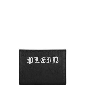 Philipp Plein monogram-plaque leather cardholder