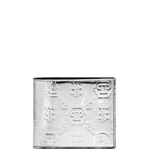 Philipp Plein monogram-embossed metallic wallet