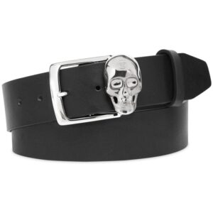 Louis Vuitton skull-buckle leather belt