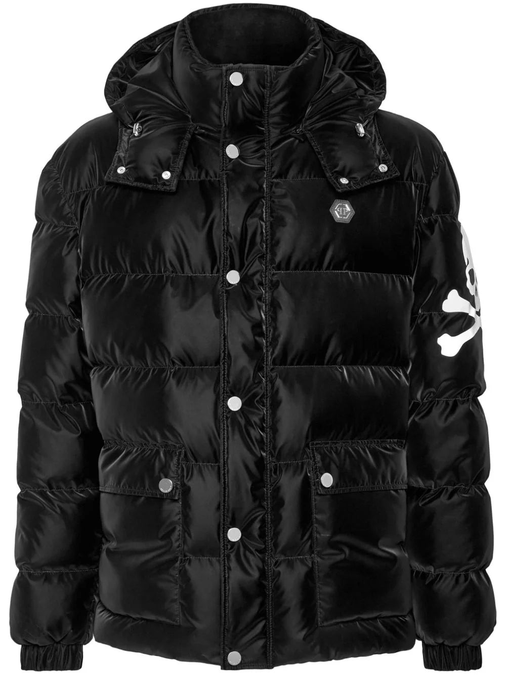 Philipp Plein skull-print quilted jacket
