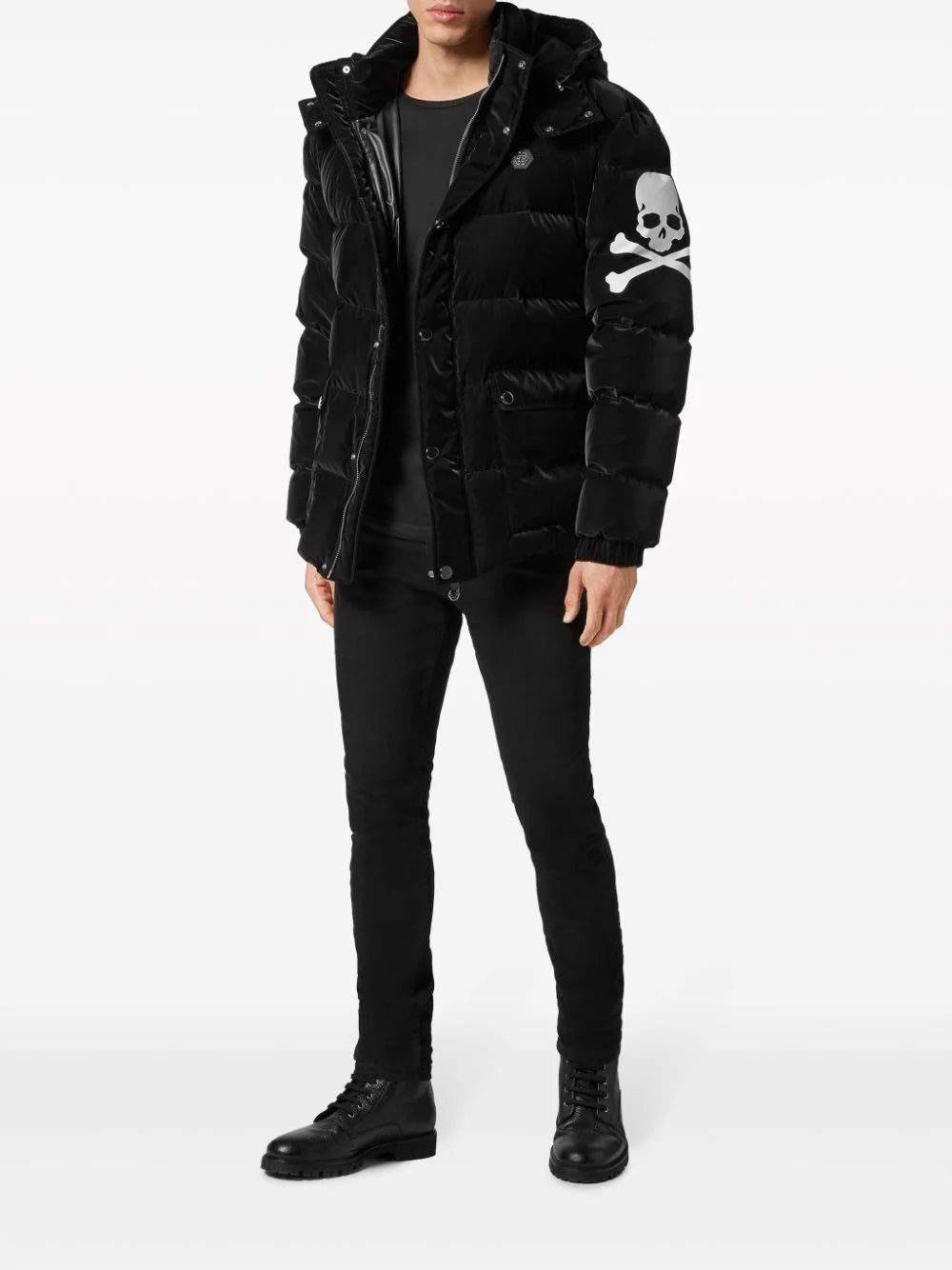 Philipp Plein skull-print quilted jacket - Image 2