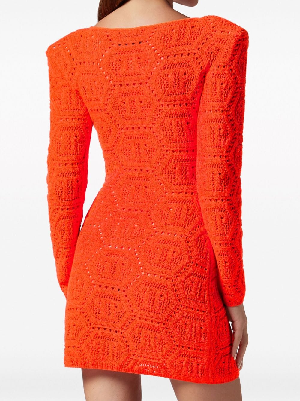 Philipp Plein monogram-intarsia shoulder-pads minidress - Image 2