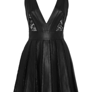 Philipp Plein sheer-panel leather minidress