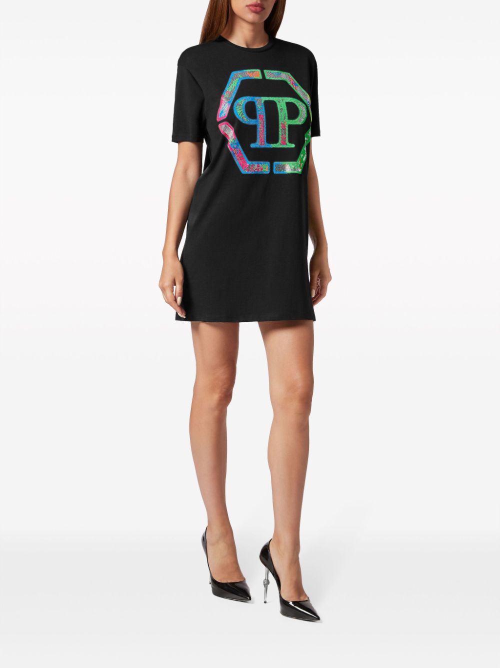 Philipp Plein logo-embellished cotton T-shirt dress - Image 5