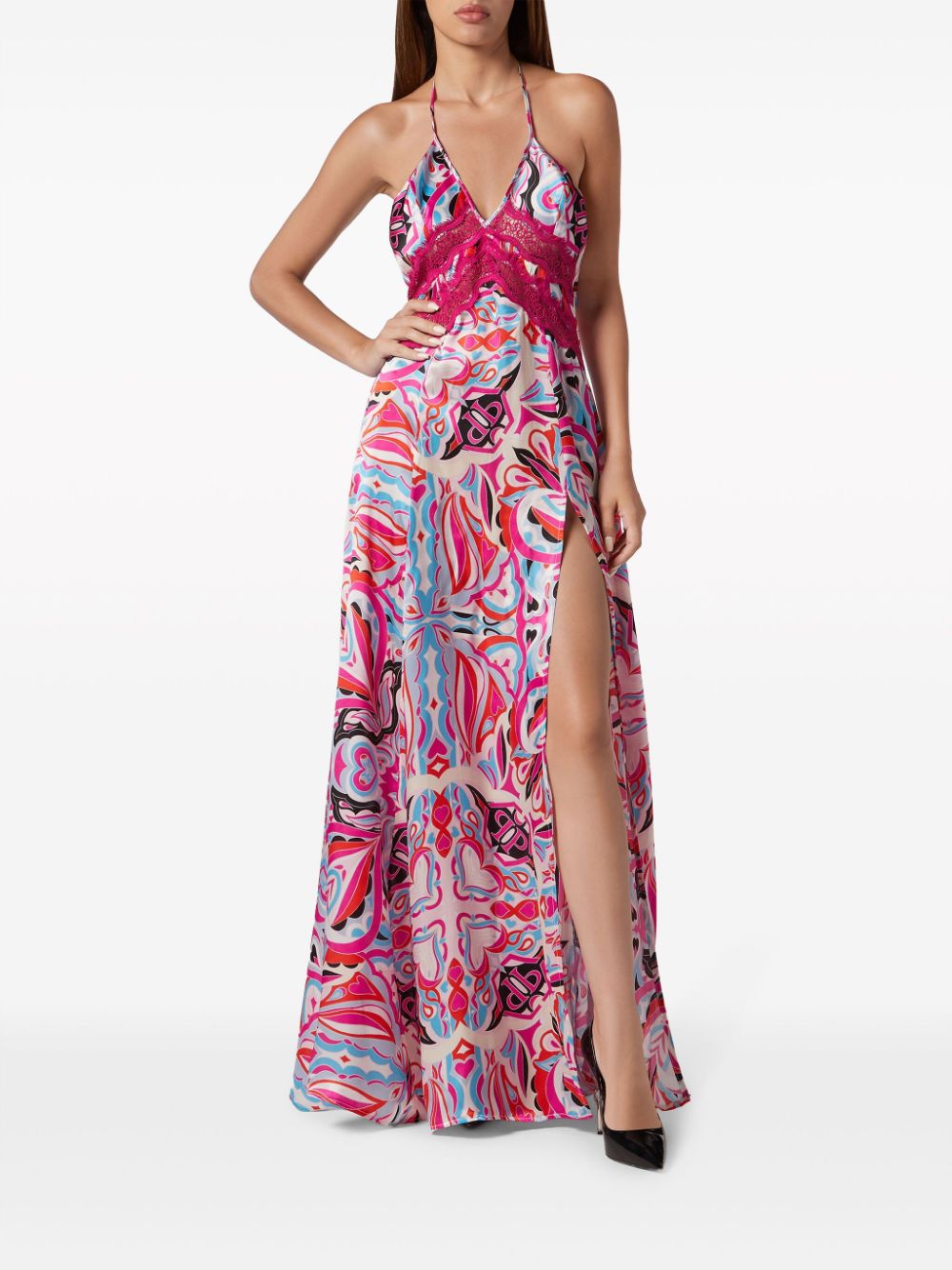 Philipp Plein abstract-print V-neck maxi dress - Image 2