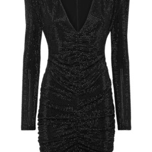 Philipp Plein padded-shoulder strass mini dress