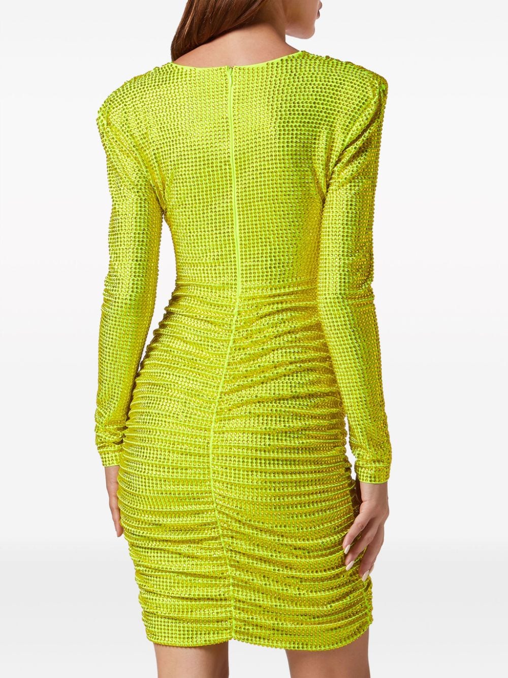 Philipp Plein padded-shoulder strass mini dress - Image 2