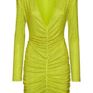 Philipp Plein padded-shoulder strass mini dress