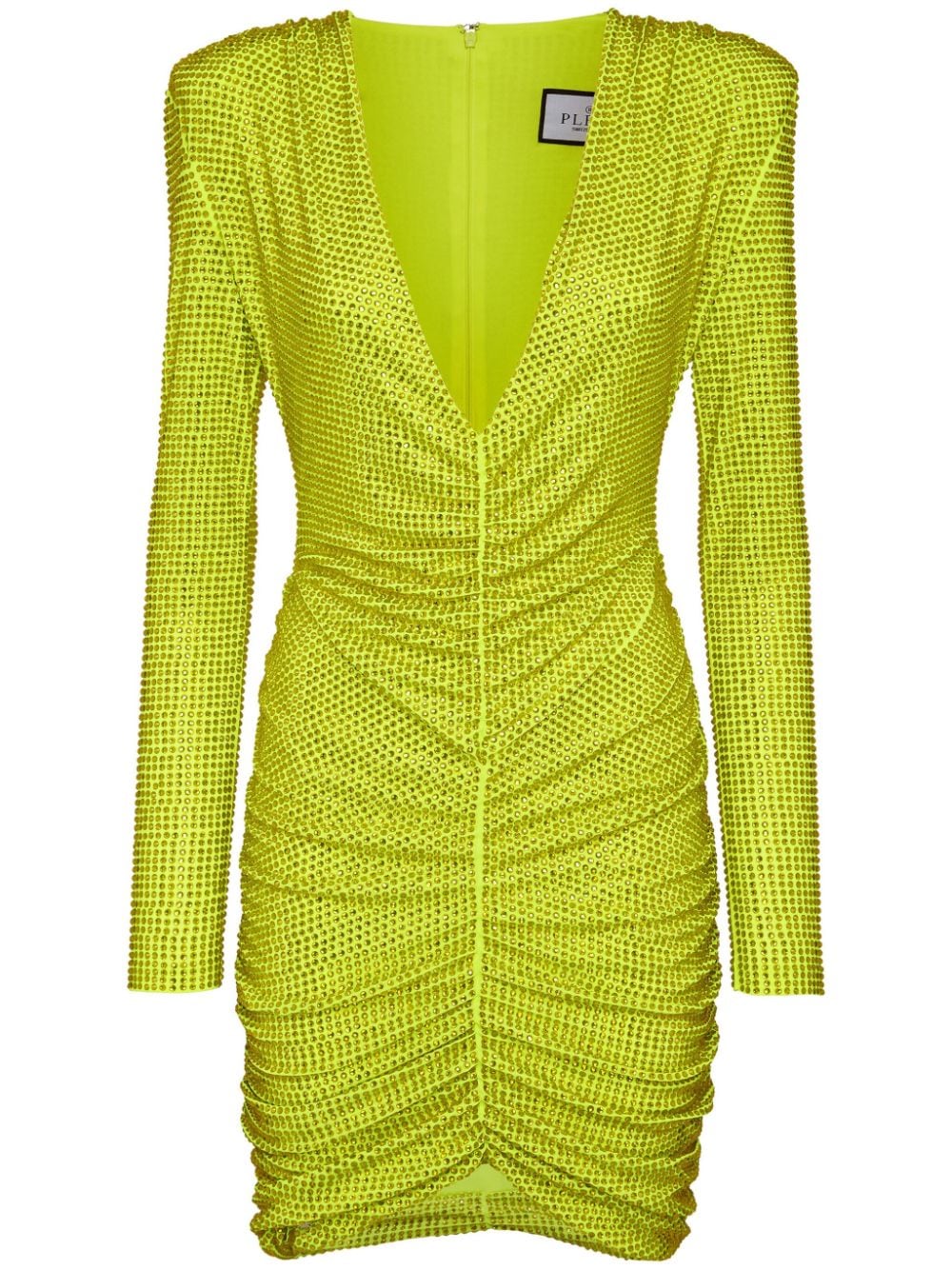 Philipp Plein padded-shoulder strass mini dress
