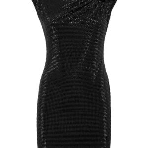 Philipp Plein crystal-embellished padded-shoulders minidress