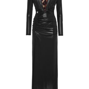 Philipp Plein ruched lamé-effect maxi dress