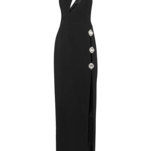 Philipp Plein brooch-embellished cady maxi dress