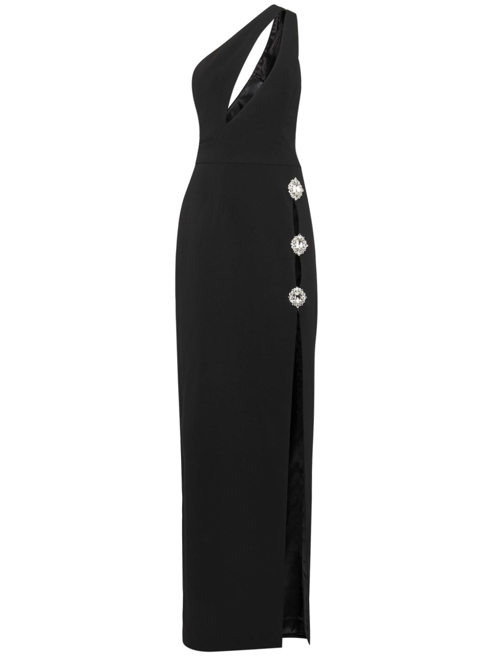 Philipp Plein brooch-embellished cady maxi dress