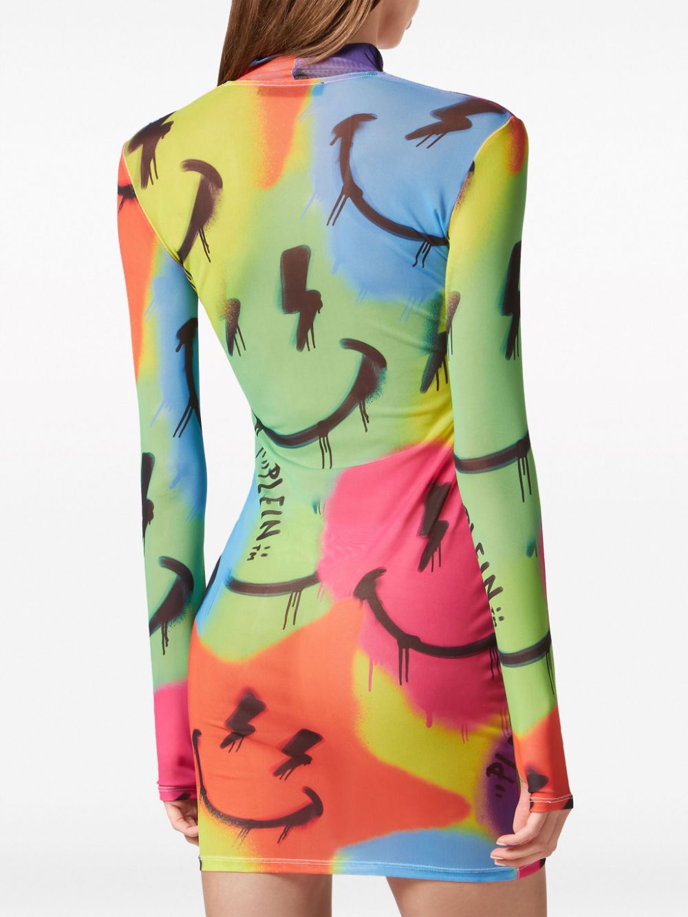 Philipp Plein LS Smile logo-print minidress - Image 3