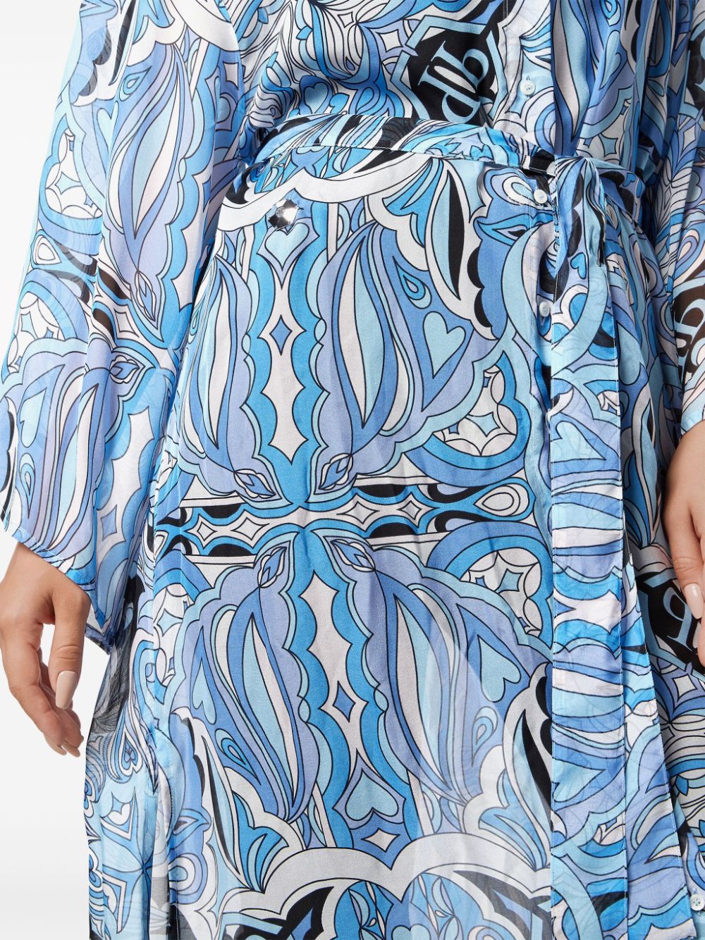 Philipp Plein graphic-print silk kaftan dress - Image 5